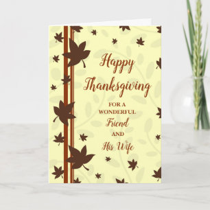 Fall Happy Thanksgiving Friend und seine Ehefrau Feiertagskarte