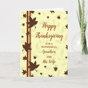 Fall Happy Thanksgiving Grandson und seine Ehefrau Feiertagskarte
