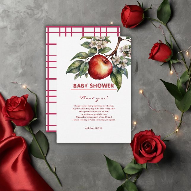 Fall Harvest Apfelzweig Bloral Baby Dusche Dankeskarte (Von Creator hochgeladen)