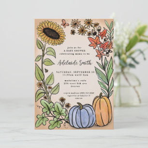 Fall Harvest Blue Pumpkin Baby Dusche Einladung