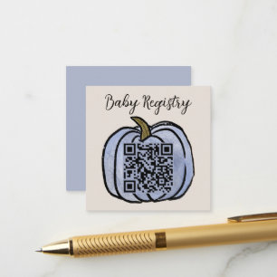 Fall Harvest Blue Pumpkin Baby Shooting Registry Begleitkarte