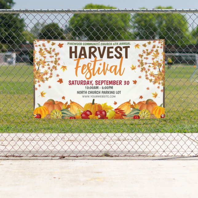 Fall Harvest Festival Banner mit qr Code (Insitu)