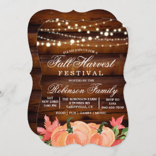 Fall Harvest Festival Pumpkin Einladung