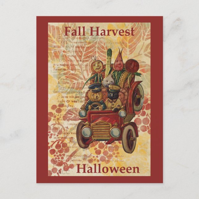 Fall Harvest Halloween Postkarte (Vorderseite)