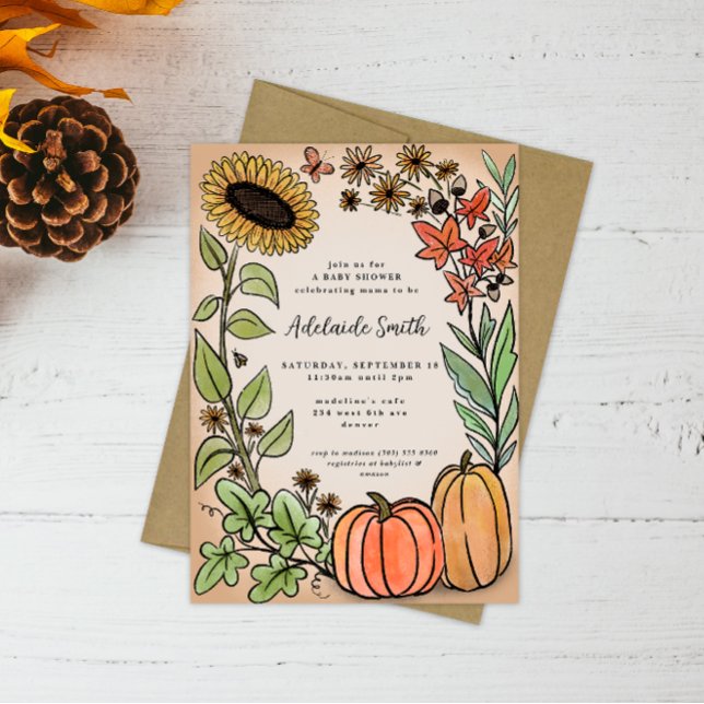 Fall Harvest Orange Pumpkin Baby Shower Einladung (Von Creator hochgeladen)