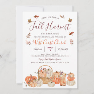 Fall Harvest Pumpkin Party, Fall Fest Community Einladung