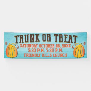 Fall Harvest Pumpkin Trunk oder Leckerei Event Banner