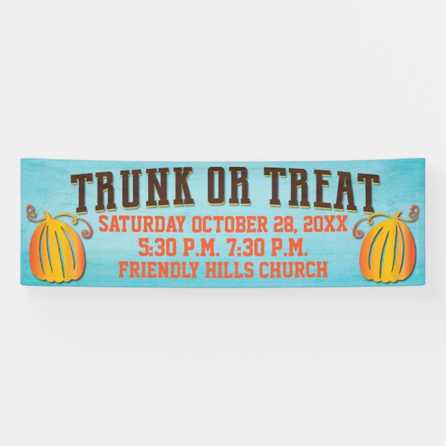 Fall Harvest Pumpkin Trunk oder Leckerei Event Banner (Horizontal)