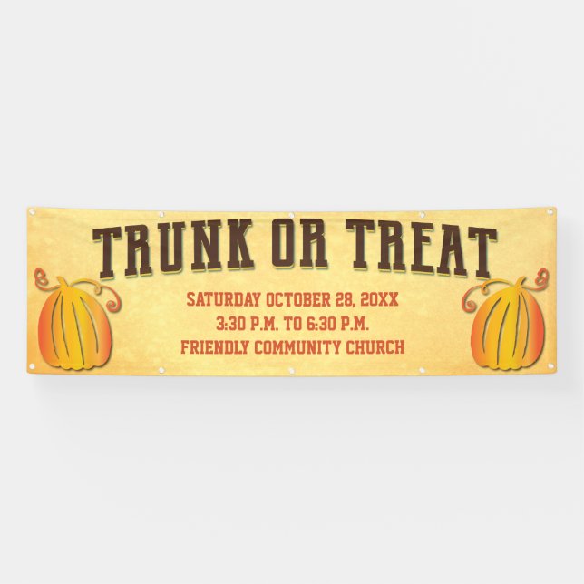 Fall Harvest Pumpkin Trunk oder Leckerei Event Banner (Horizontal)