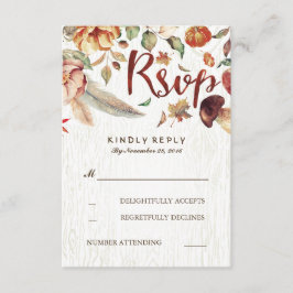 Fall Harvest Rustic Wedding Rsvp Karte