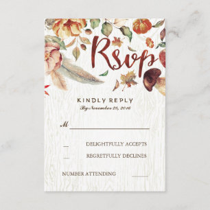 Fall Harvest Rustic Wedding Rsvp Karte