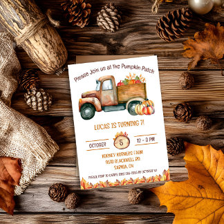 Fall Harvest Truck, Pumpkin Patch, Geburtstagspart Einladung