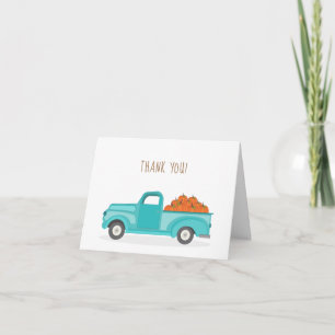 Fall Harvest Vintag Blue Truck Karte