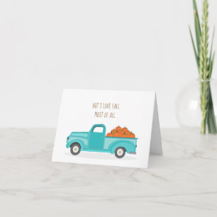 Fall Harvest Vintag Blue Truck Karte