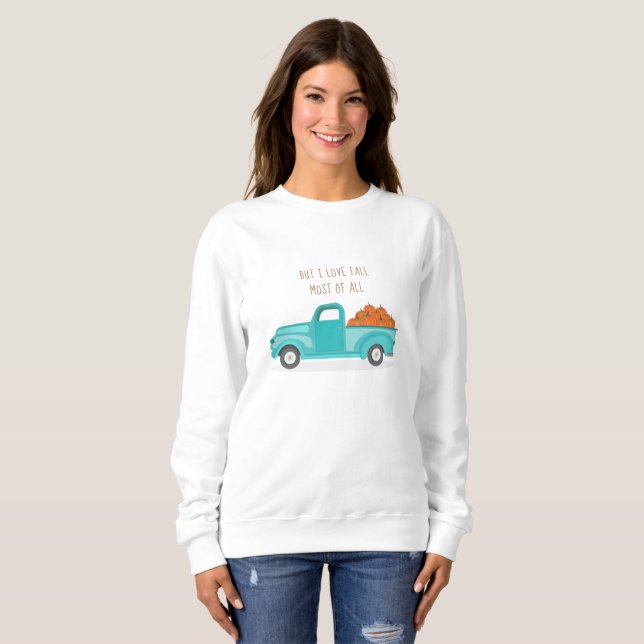Fall Harvest Vintag Blue Truck Sweatshirt (Vorne ganz)
