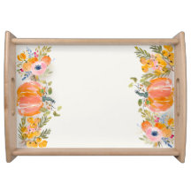 Fall Harvest – Watercolor Pumpkin Floral Autumn