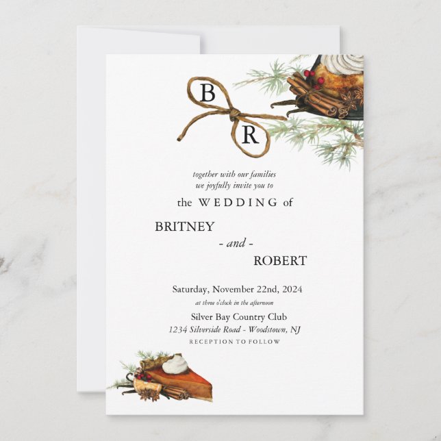 Fall Harvest Wedding Einladung (Vorderseite)