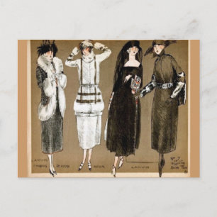 Fall Haute Couture 1920s Abbildung Postkarte