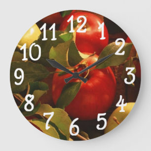 Fall-Herbst-Apfel-Entwurfs-Küchen-Wanduhr Große Wanduhr