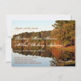 Fall-Herbst-Baum-Leaves See-Hochzeits-Einladungen Einladung