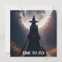 Fall Hexenlandschaft mit Vollmond Black Cat Card