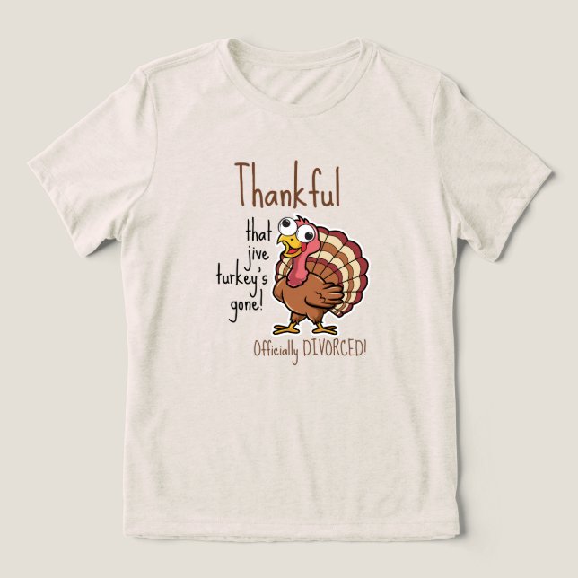 Fall Holiday Funny Scheidung Tri-Blend Shirt (Design Vorderseite)