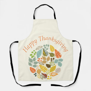 Fall Holiday Happy Thanksgiving Farbenfrohe Blätte Schürze