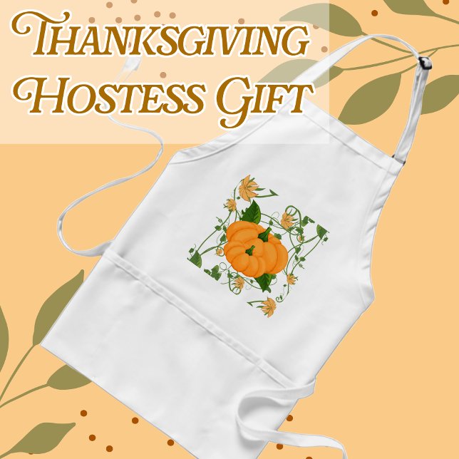 Fall Holiday Pumpkin Vines Halloween Erntedank Schürze (Pumpkin Apron Hostess Gift)