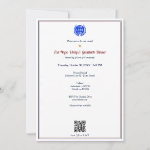 Fall Hope Unity Dankbarkeit Logo Fundraiser Abende Einladung