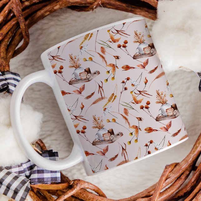 Fall Hütte Bauernhof Erntedank Blumenweize Kaffeetasse (Von Creator hochgeladen)