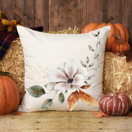 Fall Hütte Magnolia Blätter Erntedank Kissen
