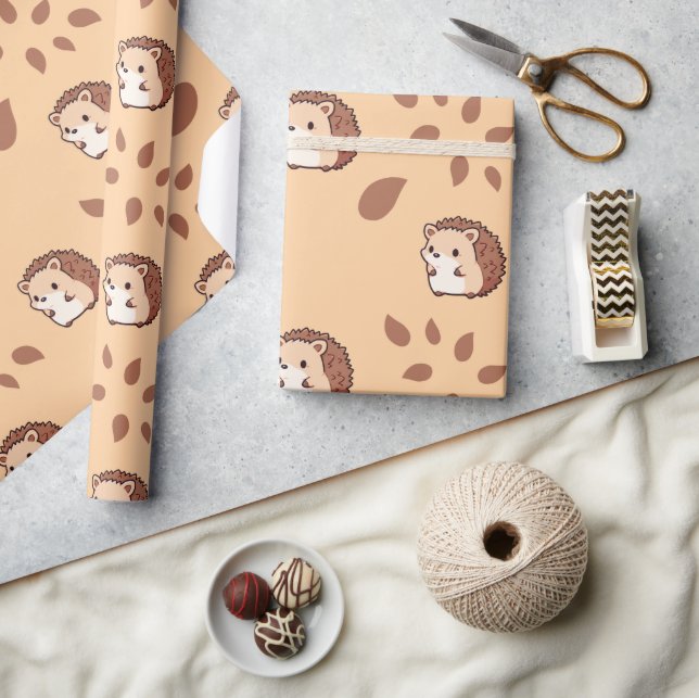 Fall Igel Nahtlose Wrapping Paper Magie Geschenkpapier (Kunsthandwerk)