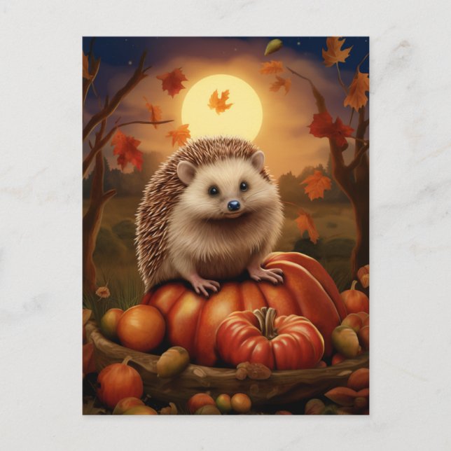 Fall-Igel-Postkarte Postkarte (Vorderseite)