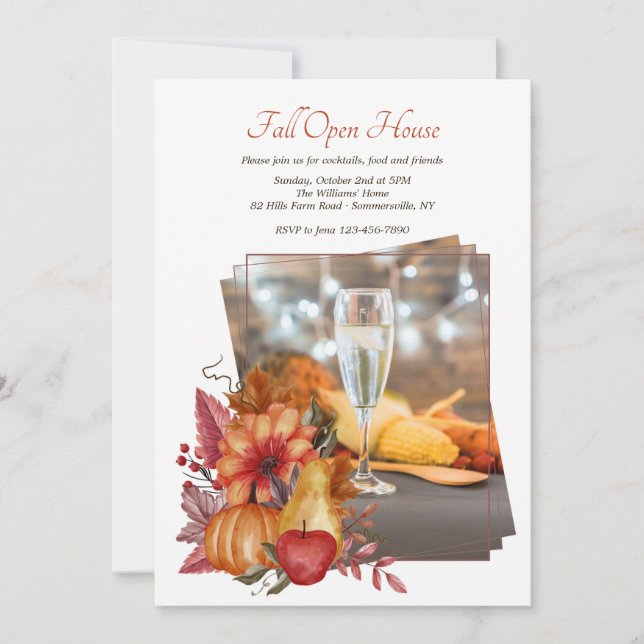 Fall Impression Foto Open House Einladung (Vorderseite)