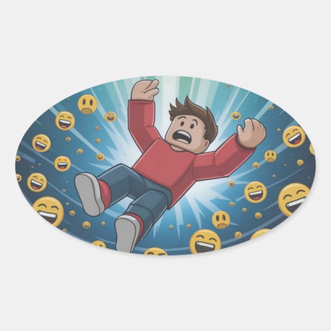 Fall in bubble  ovaler aufkleber (Vorderseite)