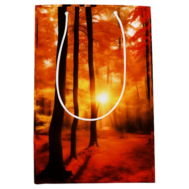 Fall in der Backwoods Medium Gift Tasche Mittlere Geschenktüte (Vorderseite)