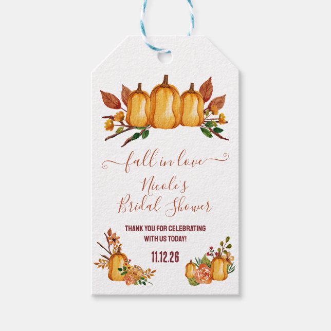 Fall in der Liebe, Orange Pumpkin, Blumenkohl, Bra Geschenkanhänger (Vorderseite)