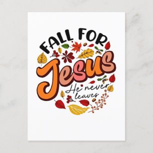 Fall in Jesus, Er verlässt dich nie, Erntedankfest Einladungspostkarte