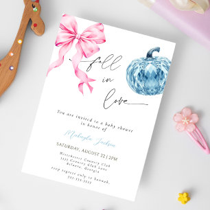 Fall in Liebe Blue Pumpkin Pink Bug Baby Dusche Einladung