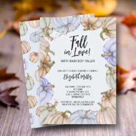 Fall in Liebe Blue Pumpkins Baby Dusche Einladung