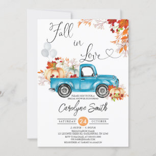 Fall in Liebe Blue Truck Pumpkin Brautparty Einladung