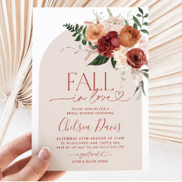 Fall in Liebe Blumenbogen Brautparty Einladung