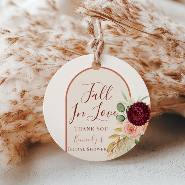 Fall in Liebe Boho Floral Pampas Bridal Gefallen T Geschenkanhänger (Von Creator hochgeladen)