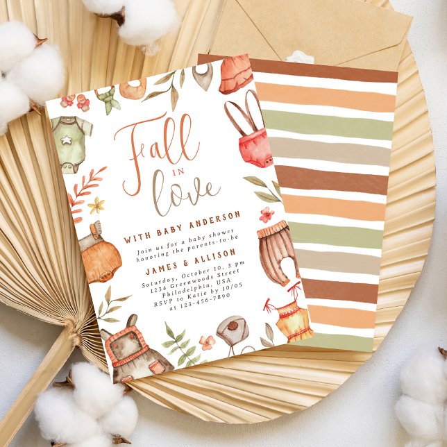 Fall in Liebe Boho Kleidung Baby Dusche Einladung (Von Creator hochgeladen)