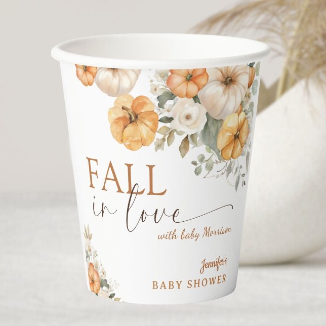 Fall in Liebe Boho Pumpkin Baby Duschpapier Pappbecher (Von Creator hochgeladen)
