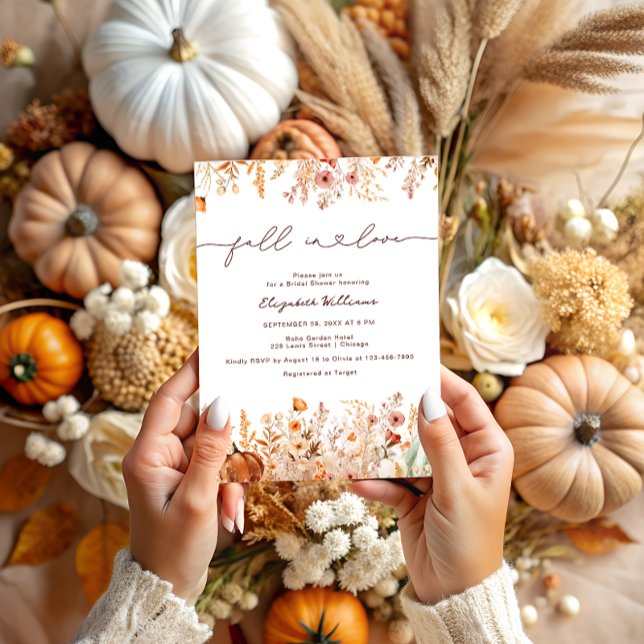 Fall in Liebe Boho Rustic Pumpkin Brautparty Einladung (Von Creator hochgeladen)