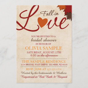 Fall in Liebe-Brautparty-Einladung Einladung