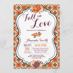 Fall in Liebe-Brautparty-Einladungs-Karte Einladung