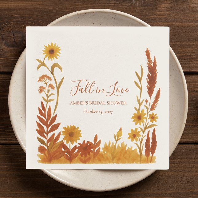 "Fall in Liebe" Brautparty Wasserfarben Serviette (Von Creator hochgeladen)