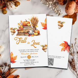 Fall in Liebe-Bücher und Pumpkins-Brautparty Einladung